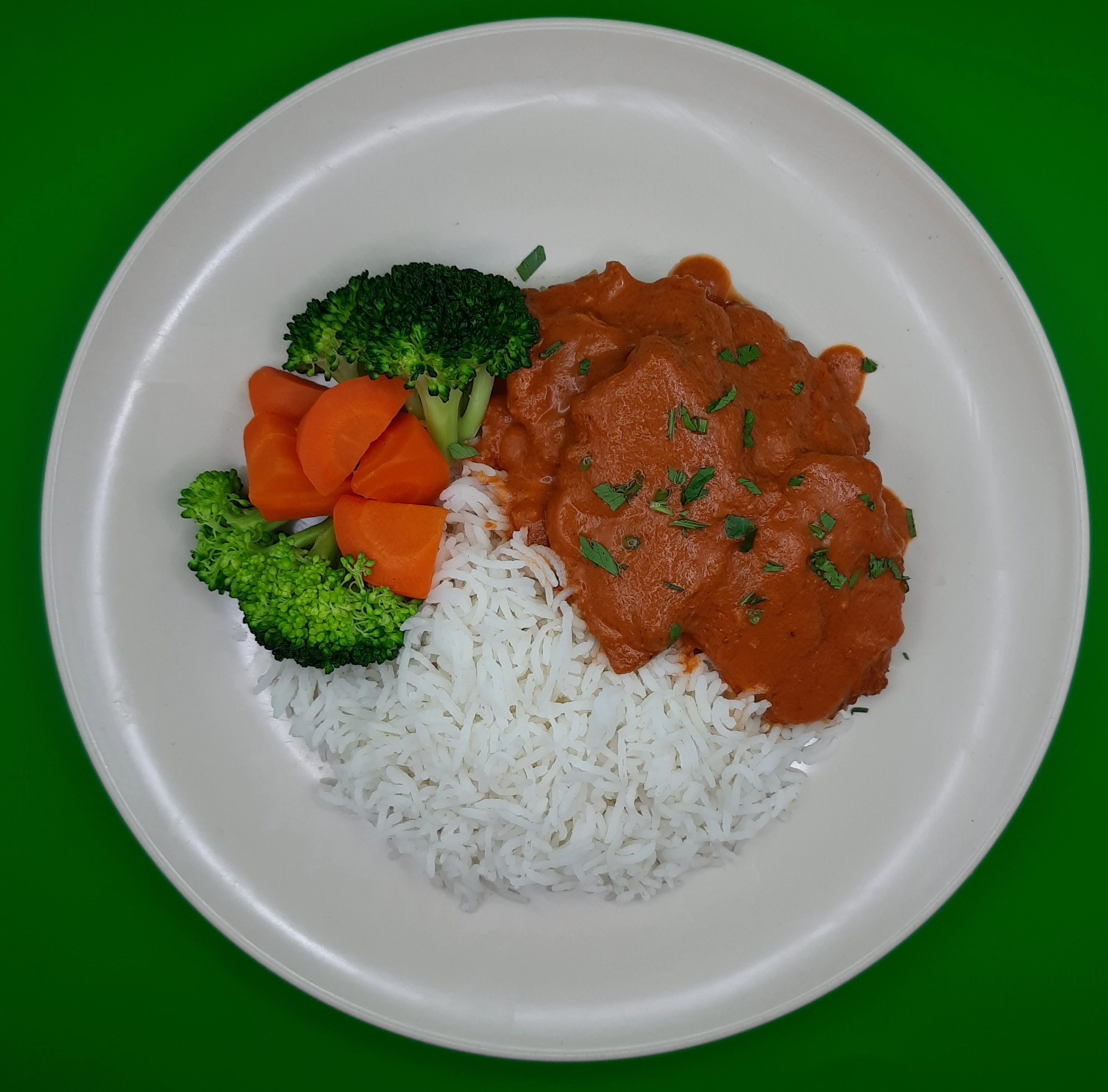 Chicken makhani with white rice