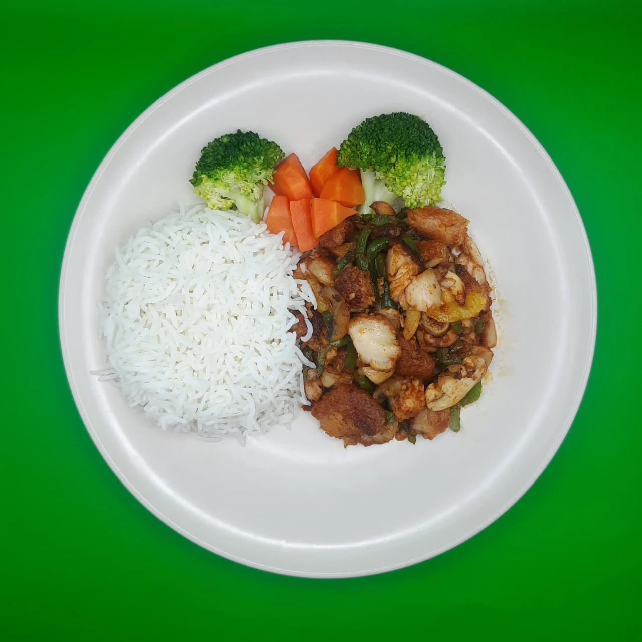 Fish fajita with white rice